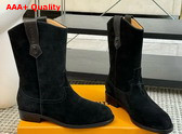 LV Rider Boot in Black Suede Calf Leather 1AD7P2 Replica