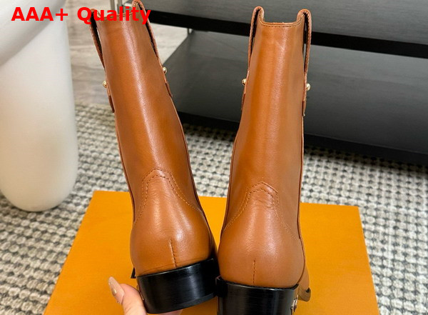 LV Rider Boot in Cognac Calf Leather Replica