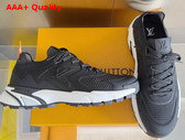 LV Runner Tatic Sneaker Black and White Mix of Materials 1AILIU Replica