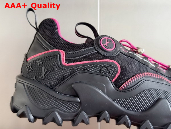 LV Rush Sneaker Black and Pink Neylon Mesh 1ACXM3 Replica