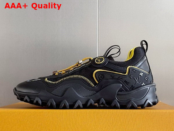 LV Rush Sneaker Black and Yellow Nylon Mesh 1ACXLM Replica