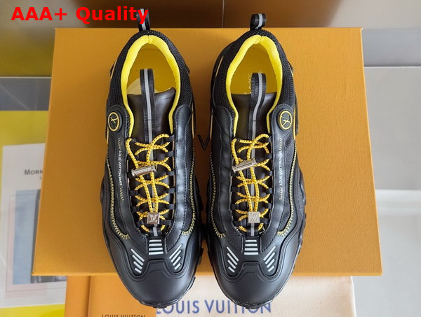 LV Rush Sneaker Black and Yellow Nylon Mesh 1ACXLM Replica