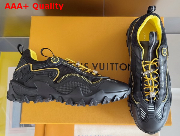 LV Rush Sneaker Black and Yellow Nylon Mesh 1ACXLM Replica