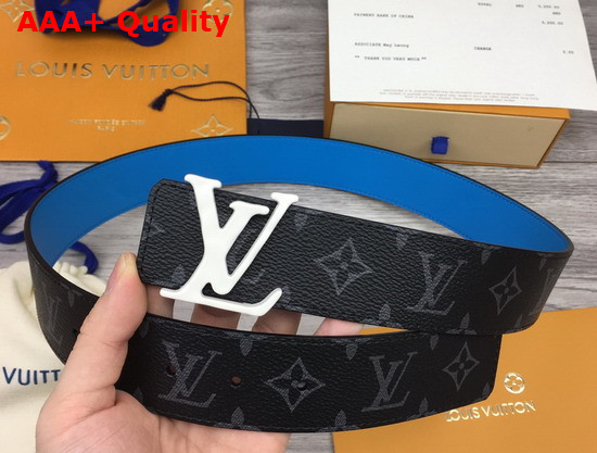 LV Shape 40mm Reversible Belt Monogram Eclipse Blue MP251V Replica