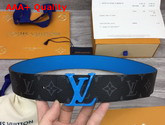 LV Shape 40mm Reversible Belt Monogram Eclipse Blue MP251V Replica