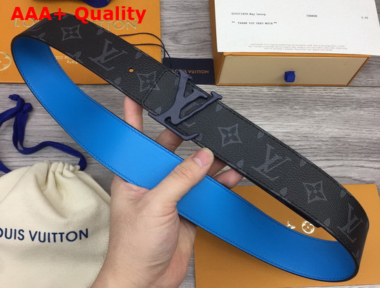 LV Shape 40mm Reversible Belt Monogram Eclipse Blue MP251V Replica