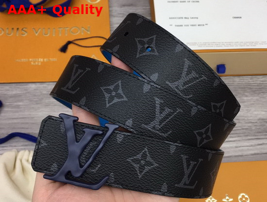 LV Shape 40mm Reversible Belt Monogram Eclipse Blue MP251V Replica