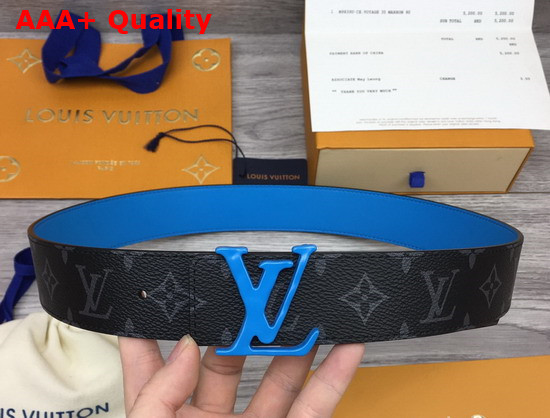 LV Shape 40mm Reversible Belt Monogram Eclipse Blue MP251V Replica