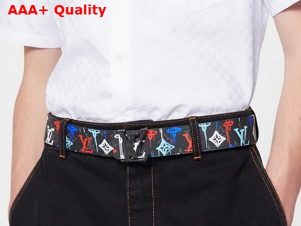LV Shape 40mm Reversible Belt Multicoloured LV Graffiti Monogram Canvas M0637V Replica