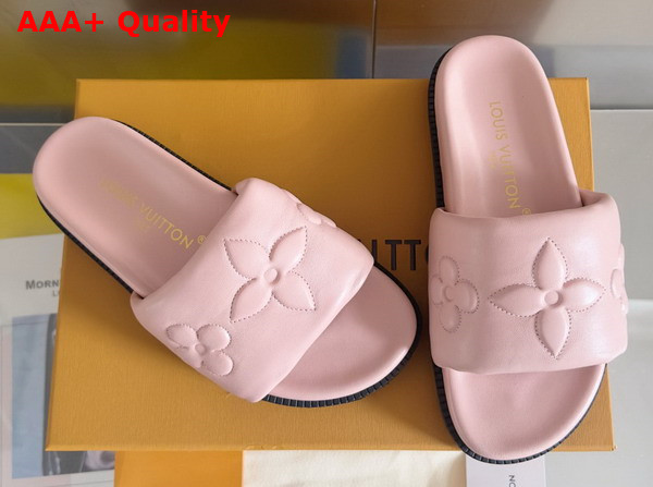 LV Shore Flat Comfort Mule in Light Pink Calf Leather 1AD874 Replica