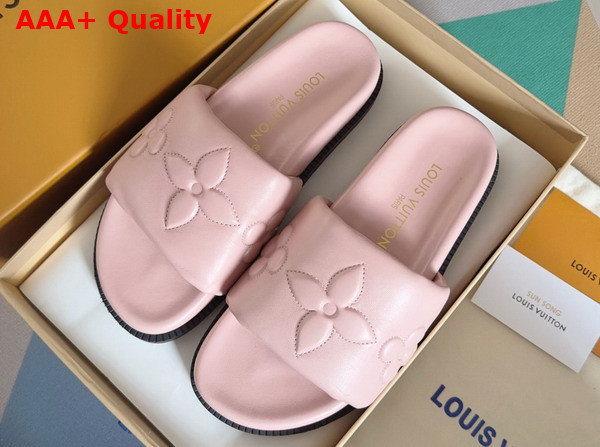 LV Shore Flat Comfort Mule in Light Pink Calf Leather 1AD874 Replica