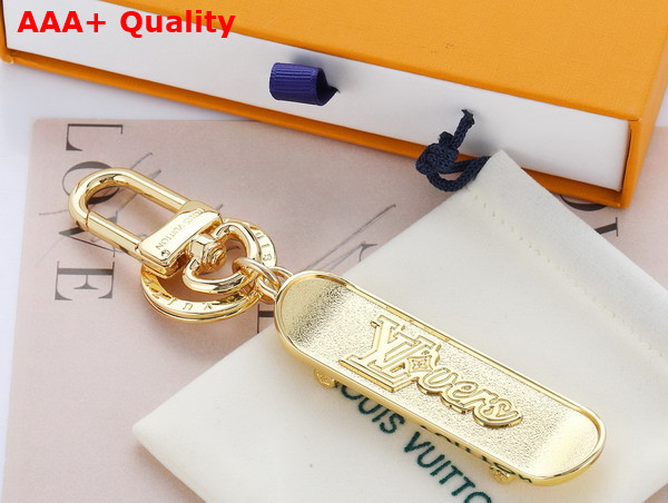 LV Skate Key Holder and Bag Charm Gold Toned Hardware M02187 Replica