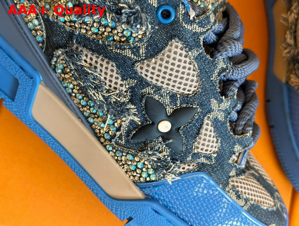 LV Skate Sneaker Blue Swarovski Crystals and Monogram Denim 1ABMHB Replica