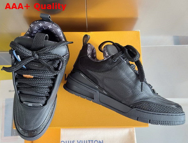 LV Skate Sneaker in Black Grained Calf Leather 1ADG86 Replica