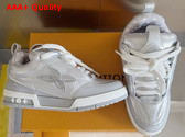LV Skate Sneaker in Silver Metallic and Perforated Calf Leather 1AHWK6 Replica
