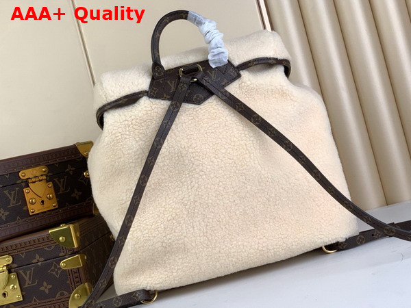 LV Ski Backpack in Cream and Brown Shearling M23384 Replica