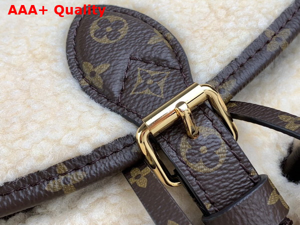 LV Ski Backpack in Cream and Brown Shearling M23384 Replica