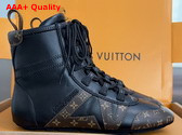 LV Sneakerina Ankle Boot in Black Calf Leather and Monogram Canvas Replica