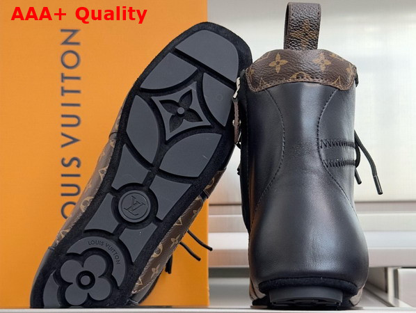 LV Sneakerina Ankle Boot in Black Calf Leather and Monogram Canvas Replica