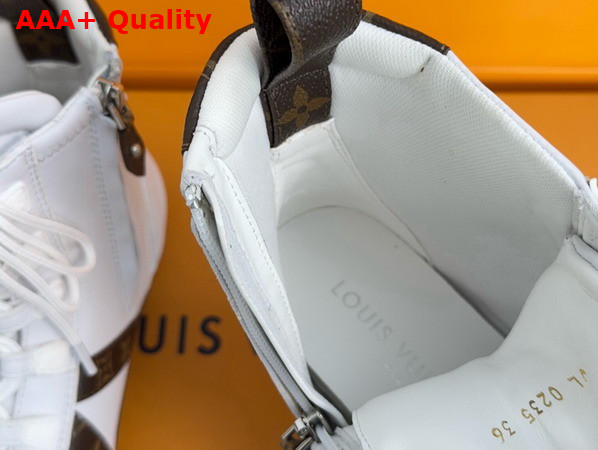 LV Sneakerina Ankle Boot in White Calf Leather and Monogram Canvas Replica