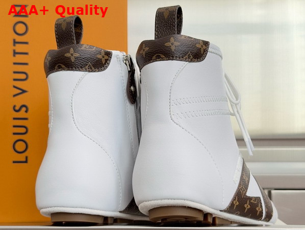 LV Sneakerina Ankle Boot in White Calf Leather and Monogram Canvas Replica