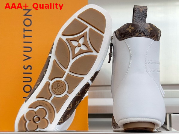 LV Sneakerina Ankle Boot in White Calf Leather and Monogram Canvas Replica