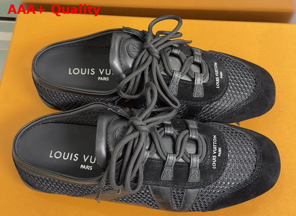LV Sneakerina Open Back Black Mix of Materials Replica