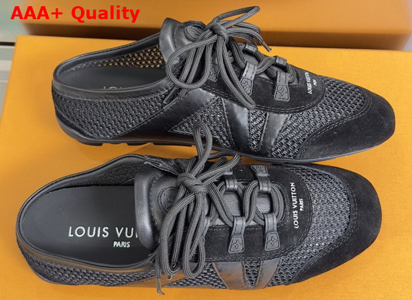 LV Sneakerina Open Back Black Mix of Materials Replica
