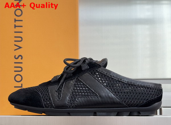 LV Sneakerina Open Back Black Mix of Materials Replica