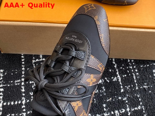 LV Sneakerina in Black Technical Satin and Monogram Canas 1AHNDI Replica