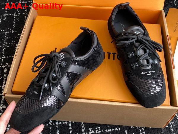 LV Sneakerina in Black and Silver Sequins 1AHND2 Replica