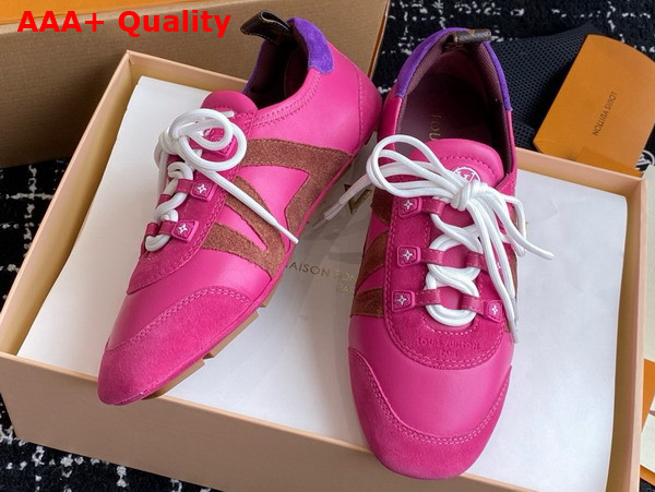 LV Sneakerina in Fuchsia Pink Mix of Materials 1AHNEE Replica