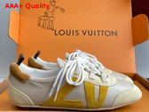 LV Sneakerina in Light Beige Mix of Materials 1AHNEU Replica