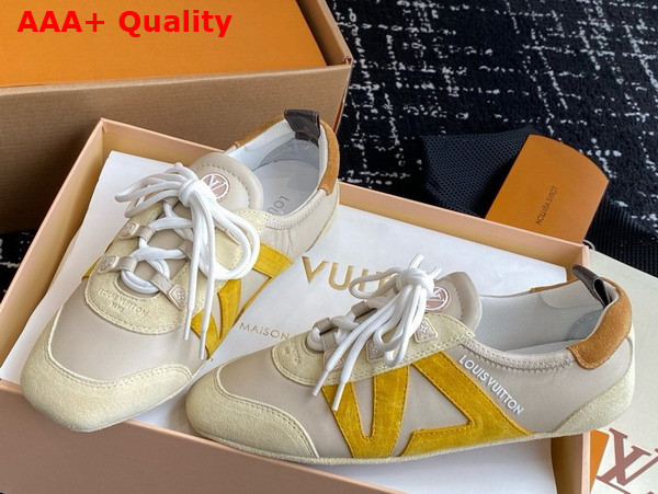 LV Sneakerina in Light Beige Mix of Materials 1AHNEU Replica