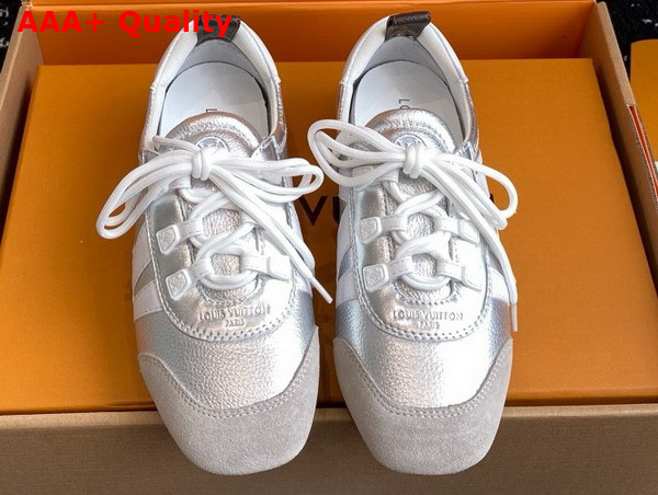 LV Sneakerina in Silver Metallic Grained Calf Leather 1AHOJD Replica