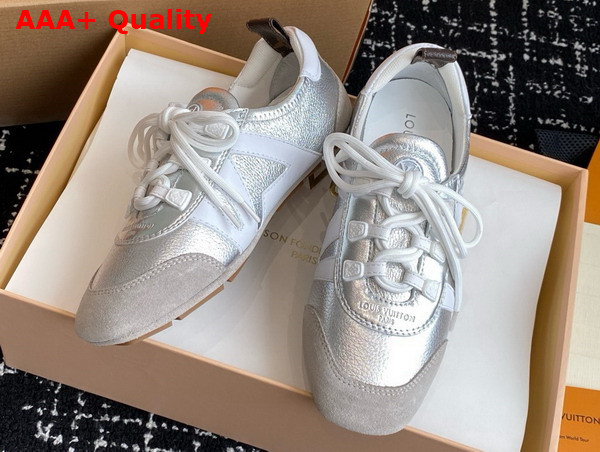 LV Sneakerina in Silver Metallic Grained Calf Leather 1AHOJD Replica