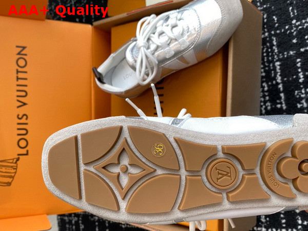 LV Sneakerina in Silver Metallic Grained Calf Leather 1AHOJD Replica