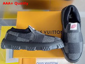 LV Space Lander Slip On Sneaerk in Black Damier Denim 1ACVQD Replica