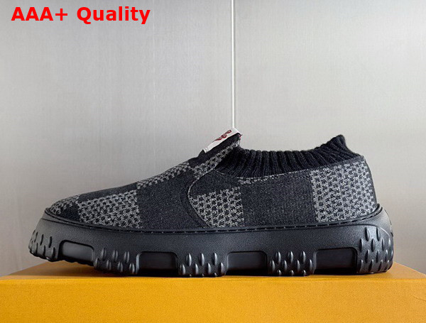 LV Space Lander Slip On Sneaerk in Black Damier Denim 1ACVQD Replica