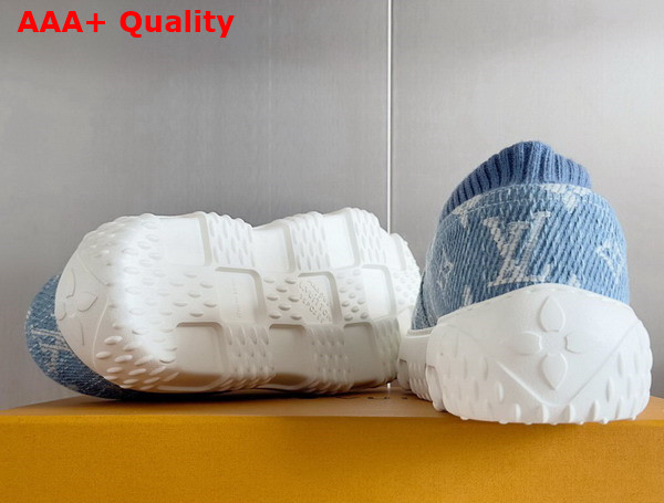 LV Space Lander Slip On Sneaerk in Blue Monogram Denim Replica