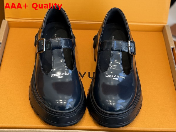 LV Squad Mary Jane in Blue Glazed Calfskin Replica