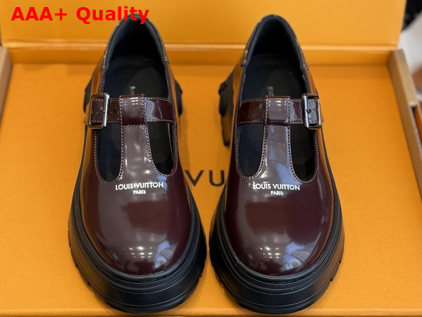 LV Squad Mary Jane in Bordeaux Glazed Calfskin Replica