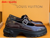 LV Squad Mary Jane in Bordeaux Glazed Calfskin Replica