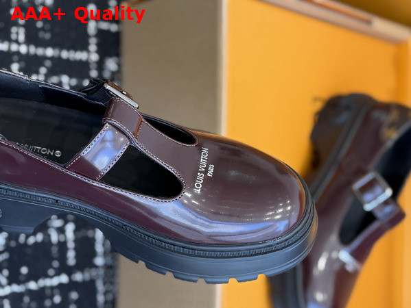 LV Squad Mary Jane in Bordeaux Glazed Calfskin Replica