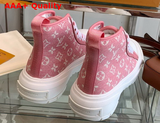 LV Squad Sneaker Boot Rose Clair Pink Monogram Denim 1A9S1P Replica