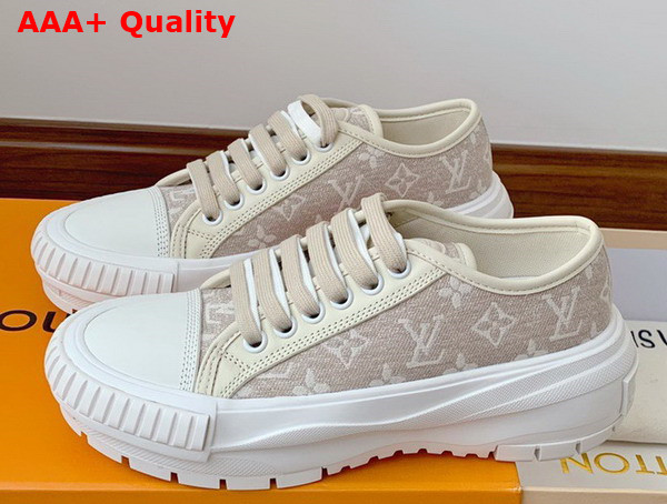 LV Squad Sneaker in Beige Monogram Denim 1AB1A4 Replica