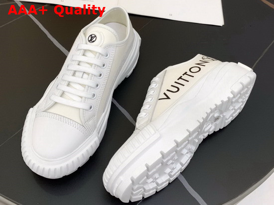 LV Squad Sneaker in Whie Cotton Canvas with Calf Leather Trim 1A9424 Replica