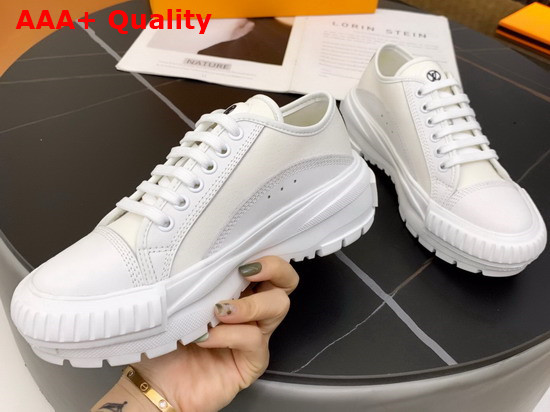 LV Squad Sneaker in Whie Cotton Canvas with Calf Leather Trim 1A9424 Replica