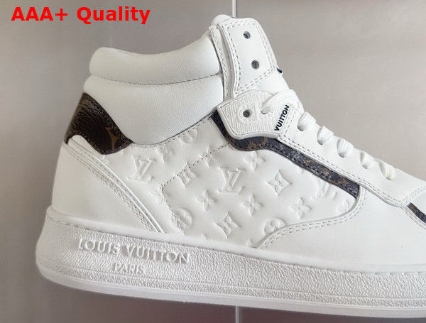 LV Stadium Mid Top Sneaker in White Monogram Debossed Calf Leather 1ADCPL Replica
