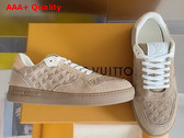 LV Stadium Sneaker in Beige Monogram Debossed Suede Calf Leather 1AGXPU Replica
